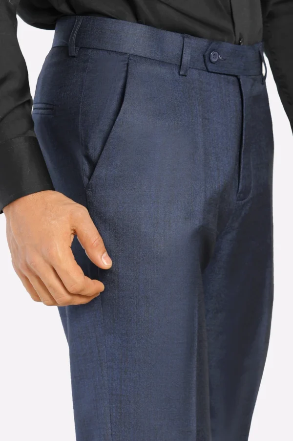 Navy Regular Fit Formal Trouser - Image 2