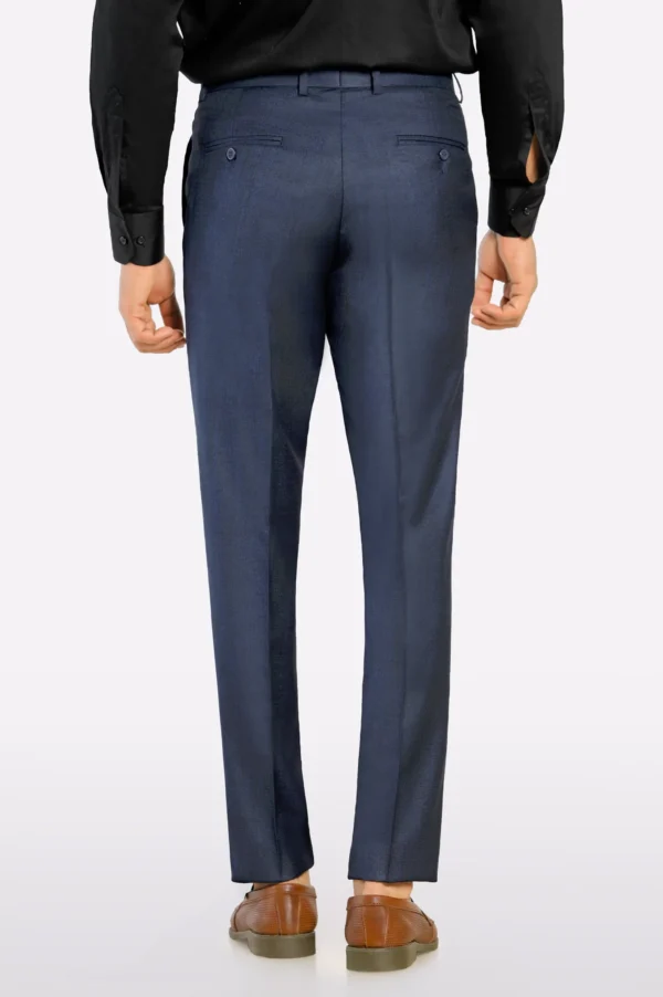 Navy Regular Fit Formal Trouser - Image 4