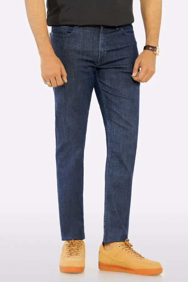 Dark Blue Modern Slim Fit Jeans - Image 3